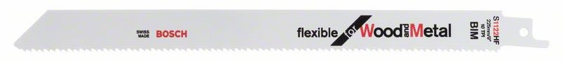BOSCH SABRE SAW BLADE S1122HF WOOD TO 175MM/ METAL TO 12MM PKT 5
